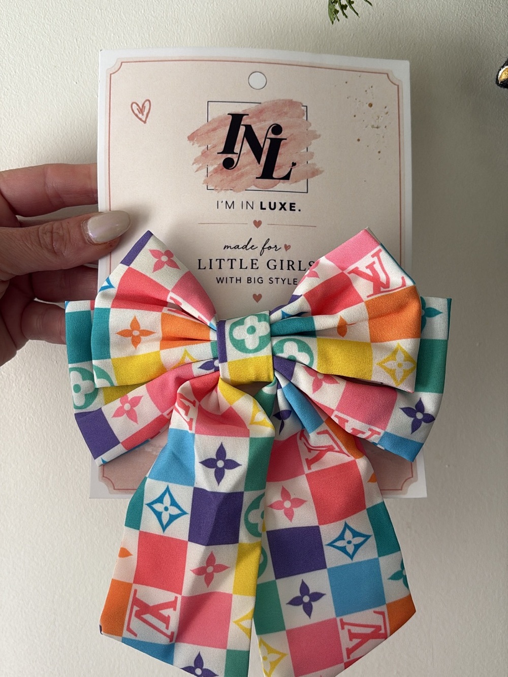 Multicolor Checkerbow Hair Bow for Kids